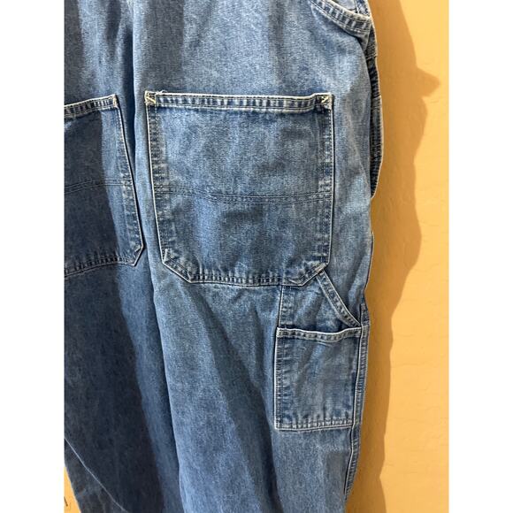 Gap Cargo Wide Leg Bib Overalls M Denim Blue Jean Country Farmhouse Boho  Hippie - Picture 4 of 6